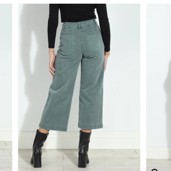 Anthropologie unpublished Gemma Wide-leg Mod Sailor Pants seawater Size 28 - Picture 4 of 12